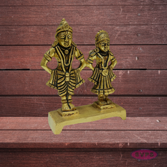 Brass Vitthal Rukmani Idol of God Vitthal Rukhmai Decorative -2 Variant