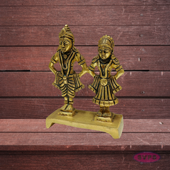 Brass Vitthal Rukmani Idol of God Vitthal Rukhmai Decorative -2 Variant