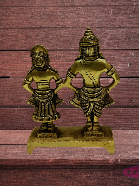 Brass Vitthal Rukmani Idol of God Vitthal Rukhmai Decorative -2 Variant