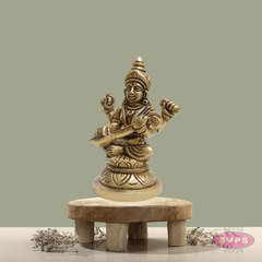 Decorative Brass Saraswati for Diwali & Gifting