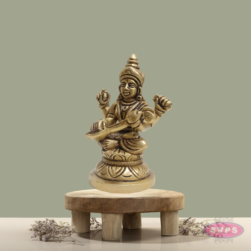 Decorative Brass Saraswati for Diwali & Gifting