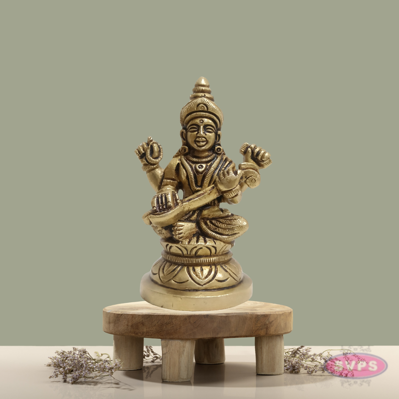 Decorative Brass Saraswati for Diwali & Gifting