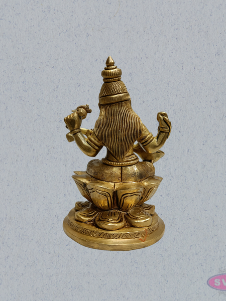 Brass Saraswati Statue with Veena – Handmade Goddess of Wisdom Idol (6 Inches)
