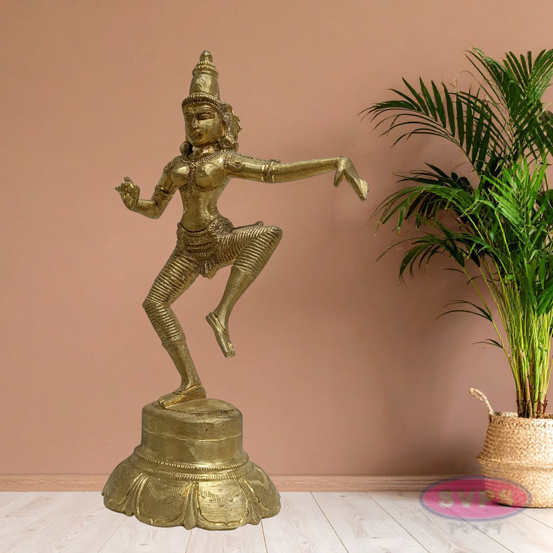 Handmade Sivagami Brass Idol – Classical Dancing Goddess Statue for Home Decor