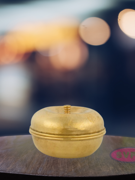 Small Brass Apple Shape Kumkum / Sindoor Box