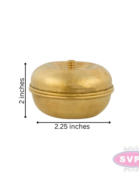 Small Brass Apple Shape Kumkum / Sindoor Box