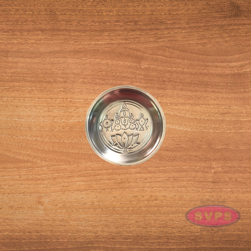 Stainless Steel Sri Balaji And Kamal / Lotus Design Kolam Plate