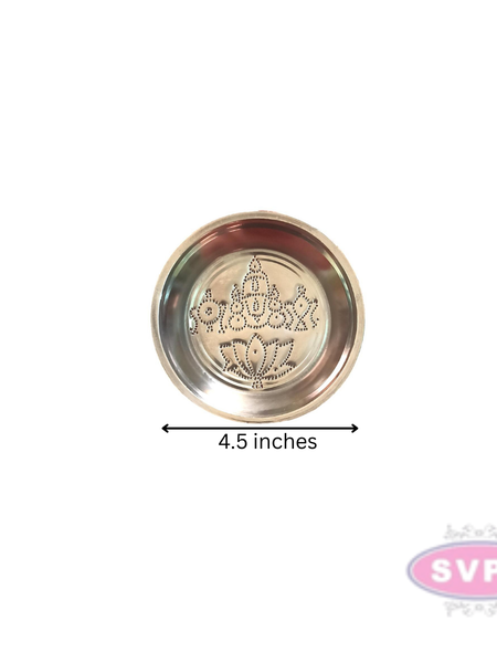 Stainless Steel Sri Balaji And Kamal / Lotus Design Kolam Plate