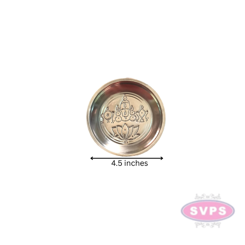 Stainless Steel Sri Balaji And Kamal / Lotus Design Kolam Plate