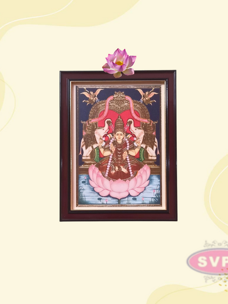 Sri Gaja Lakshmi Devi Tanjore Style Photo Frame