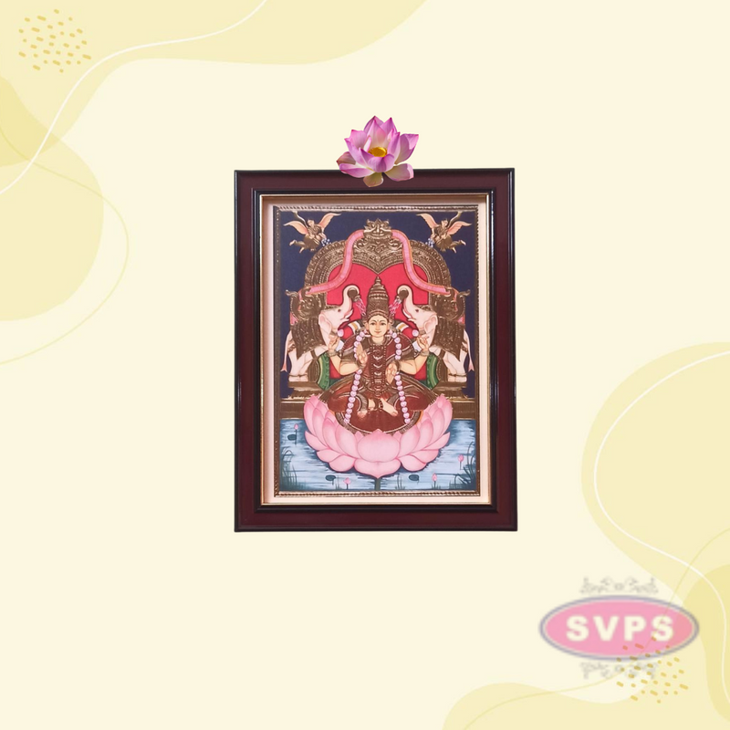 Sri Gaja Lakshmi Devi Tanjore Style Photo Frame