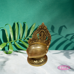 Brass Ganesha Lamp With Arch