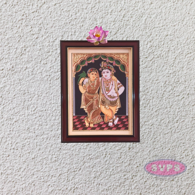 Sri Krishna with Ruckmani Antique Photo Frame
