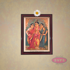 Sri Krishna with Ruckmani and Sathya Bhama Photo Frame