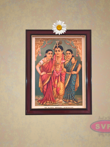 Sri Krishna with Ruckmani and Sathya Bhama Photo Frame