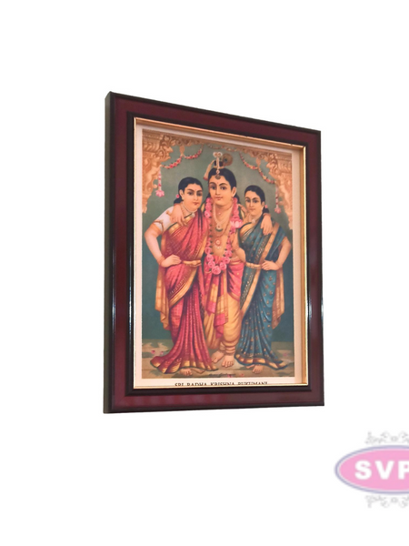 Sri Krishna with Ruckmani and Sathya Bhama Photo Frame