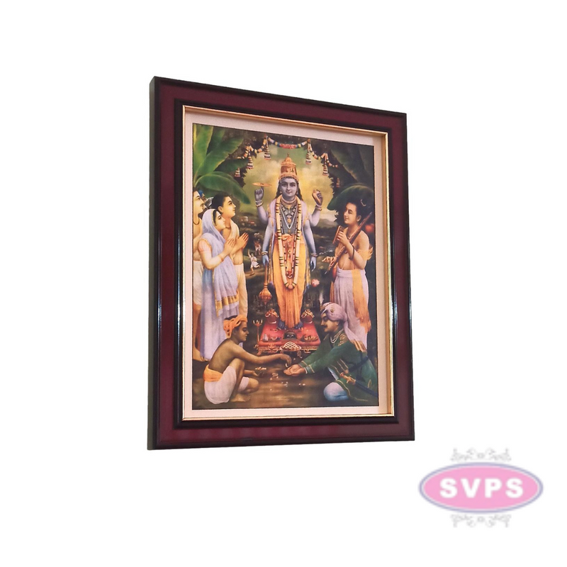 Sri Sathya Narayana Swami Pournami Pooja Antique Photo Frame