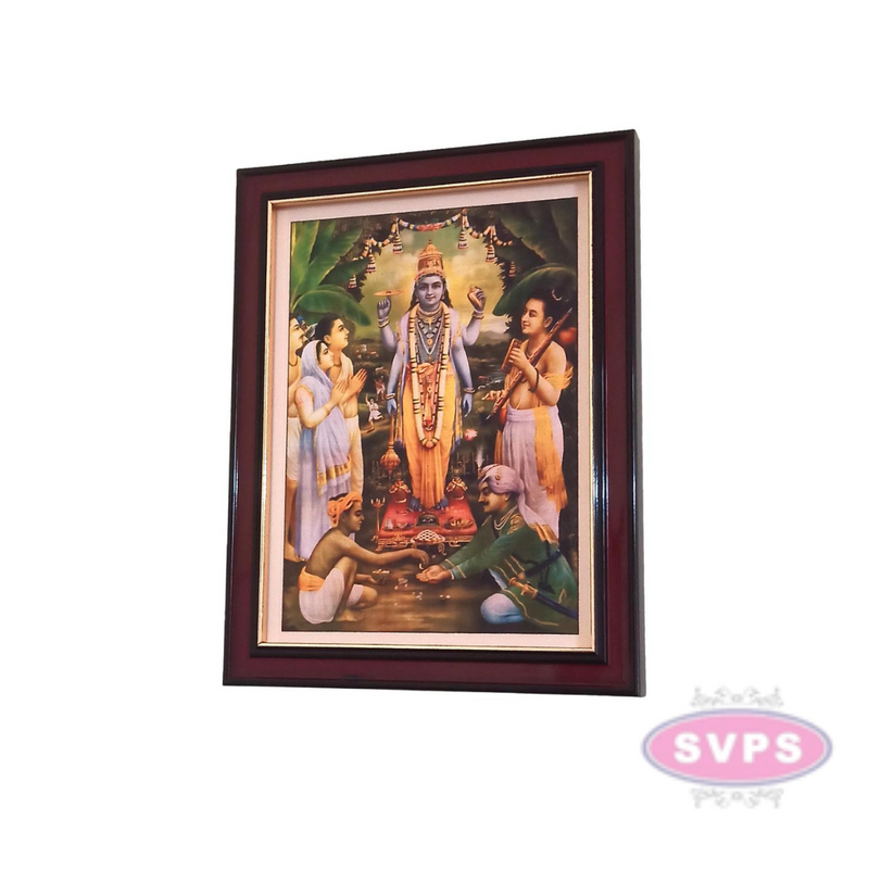 Sri Sathya Narayana Swami Pournami Pooja Antique Photo Frame