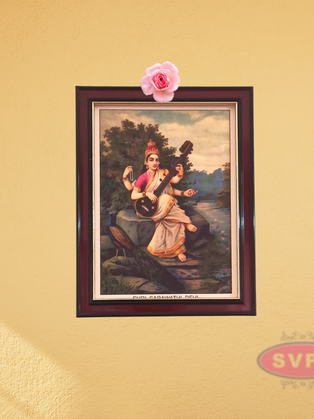 Sri Veena Saraswathi Devi Antique Photo Frame