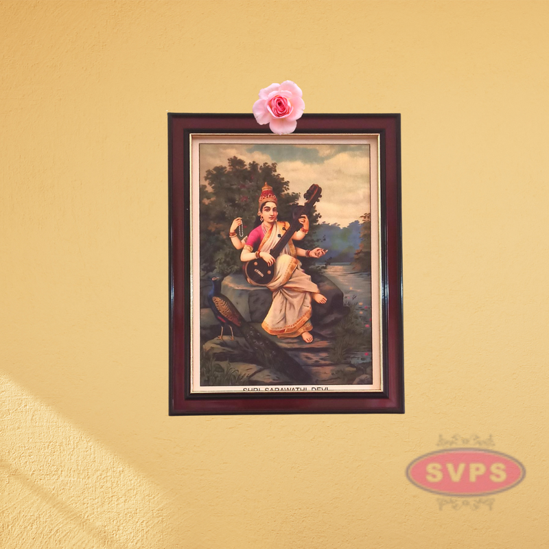 Sri Veena Saraswathi Devi Antique Photo Frame