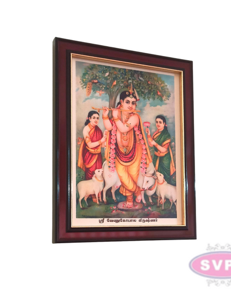 Sri Venugopala Swami With Ruckmani and  Bhama Photo Frame