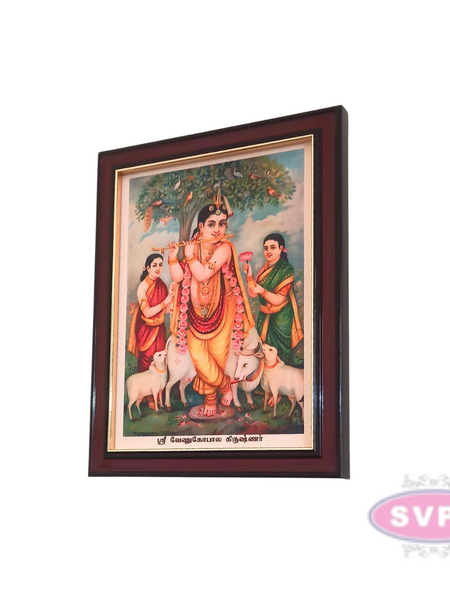 Sri Venugopala Swami With Ruckmani and  Bhama Photo Frame