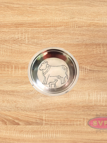 Stainless Steel Cow & Calf  Design Kolam Plate