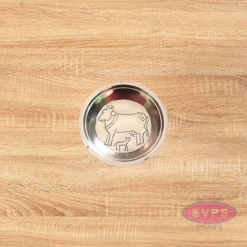 Stainless Steel Cow & Calf  Design Kolam Plate
