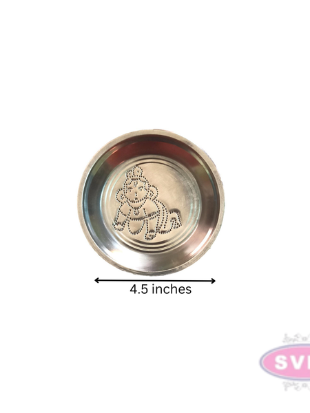 Stainless Steel Crawling Gopala Krishna Kolam Design Plate