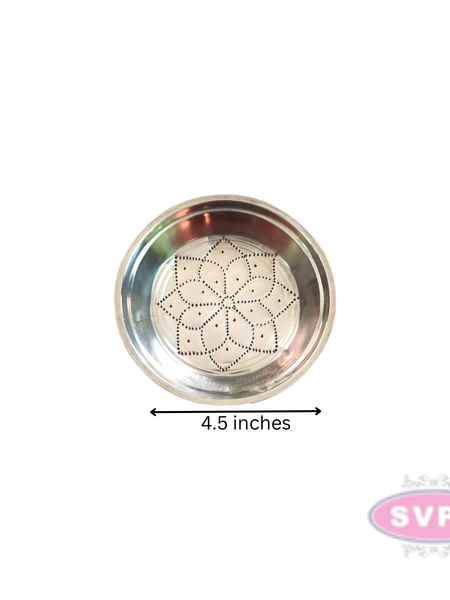 Stainless Steel Flower Design Kolam Plate