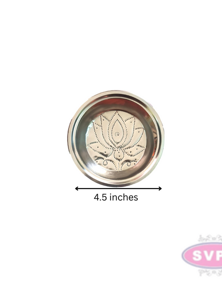 Stainless Steel Kamal / Lotus Design Kolam Plate