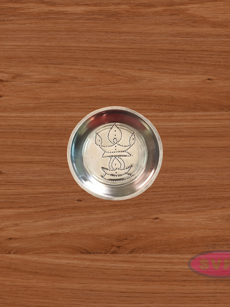 Stainless Steel Kuthuvilakku Design Kolam Plate