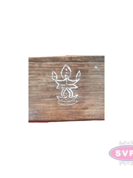Stainless Steel Kuthuvilakku Design Kolam Plate