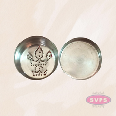 Stainless Steel Kuthuvilakku Design Kolam Box