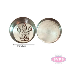 Stainless Steel Kuthuvilakku Design Kolam Box