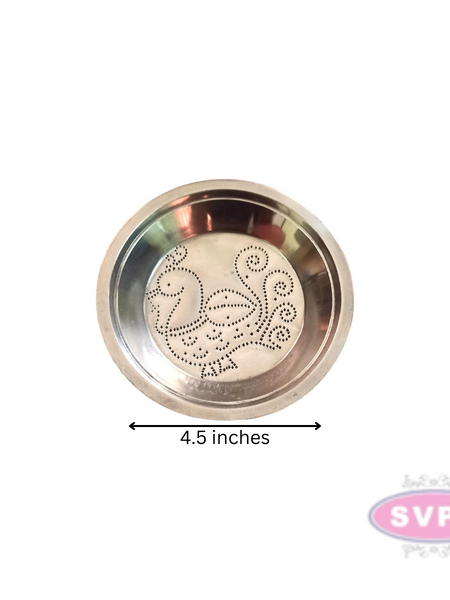 Stainless Steel Peacock Design Kolam Plate