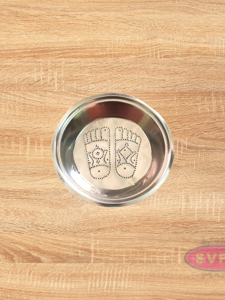 Stainless Steel Sri Vishnu Padham Design Kolam Plate