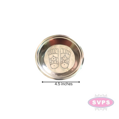 Stainless Steel Sri Vishnu Padham Design Kolam Plate