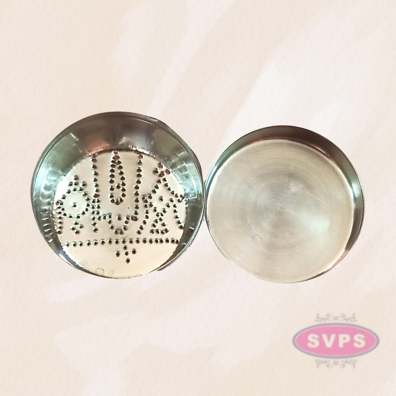 Stainless Steel Thiruman Shanku Chakram Kolam Box
