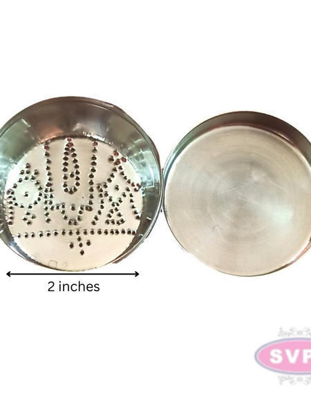 Stainless Steel Thiruman Shanku Chakram Kolam Box