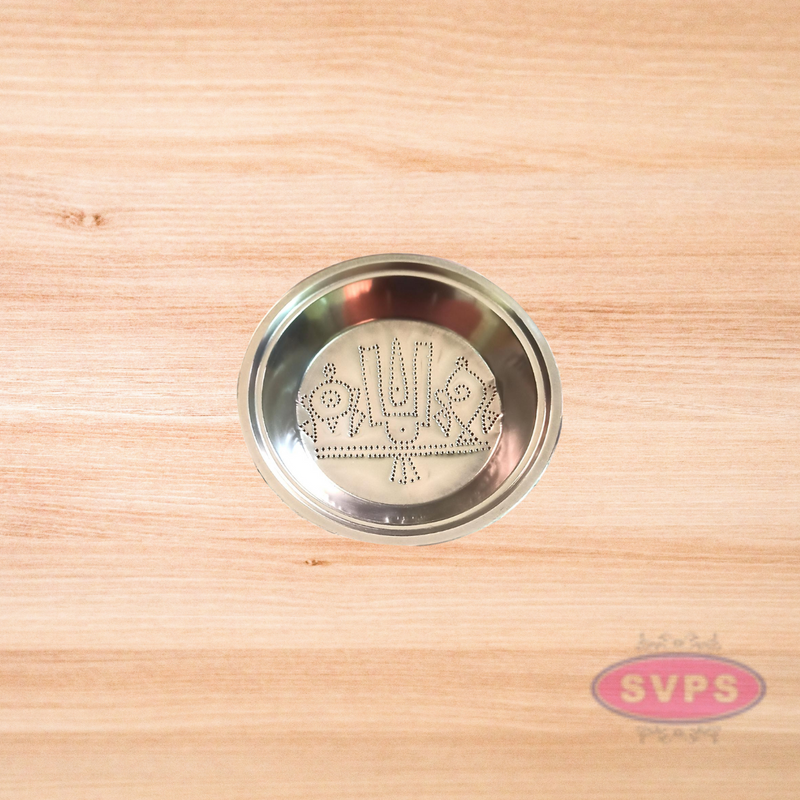 Stainless Steel Thiruman Shanku Chakra Design Kolam Plate