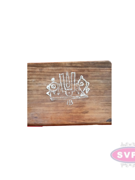 Stainless Steel Thiruman Shanku Chakra Design Kolam Plate