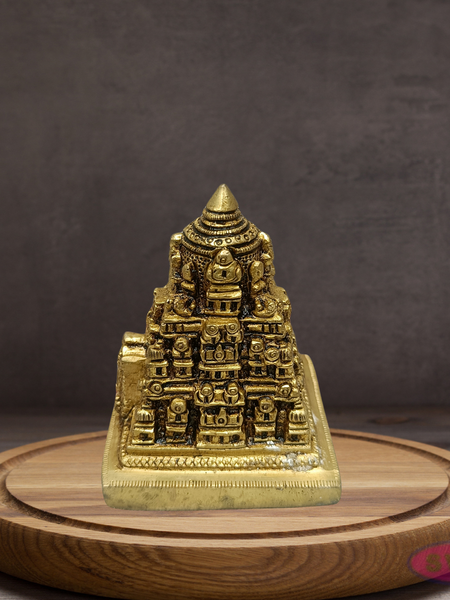 Brass Tirupati Balaji Temple Idol – Miniature Gopuram Design