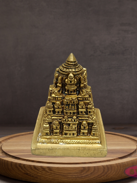 Brass Tirupati Balaji Temple Idol – Miniature Gopuram Design
