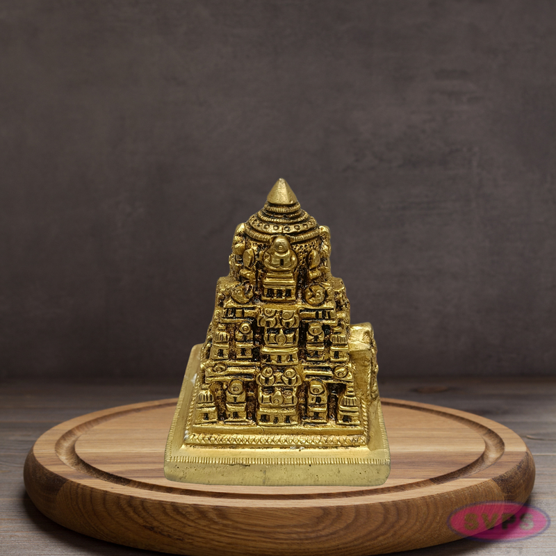 Brass Tirupati Balaji Temple Idol – Miniature Gopuram Design