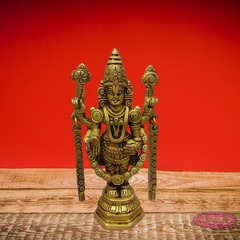 Antique Finish Brass Maha Vishnu Statue for Pooja Room