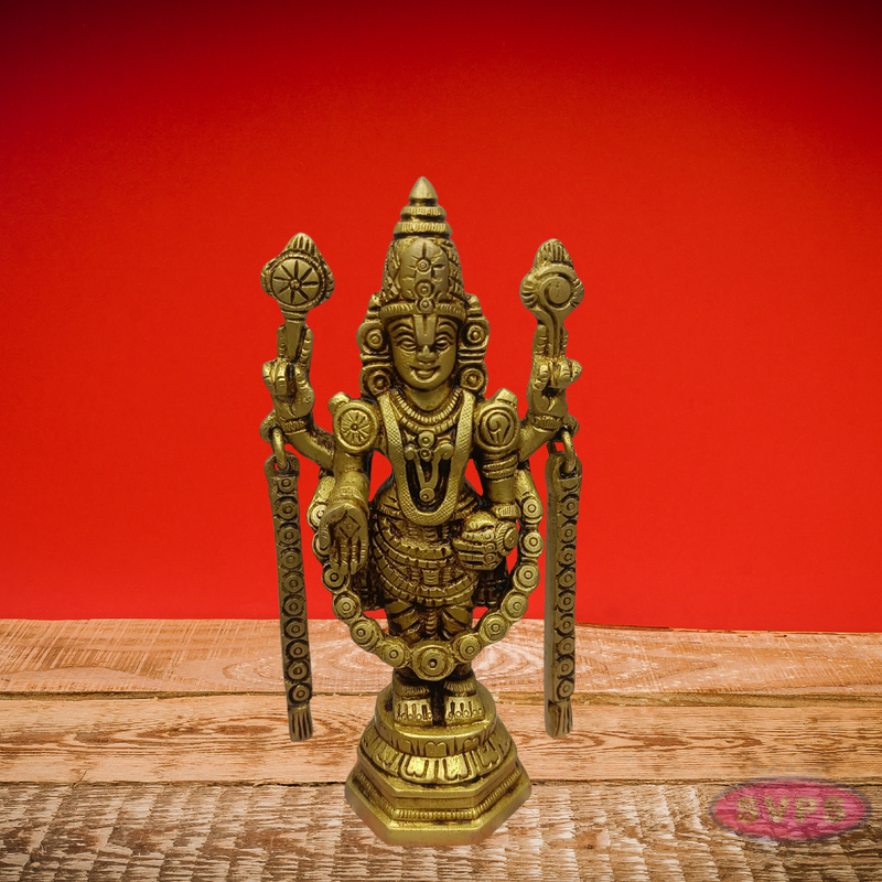 Antique Finish Brass Maha Vishnu Statue for Pooja Room