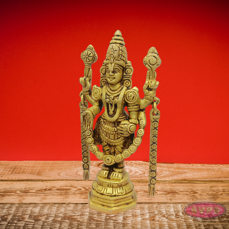 Antique Finish Brass Maha Vishnu Statue for Pooja Room