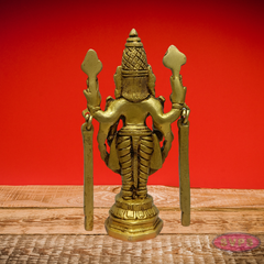 Antique Finish Brass Maha Vishnu Statue for Pooja Room