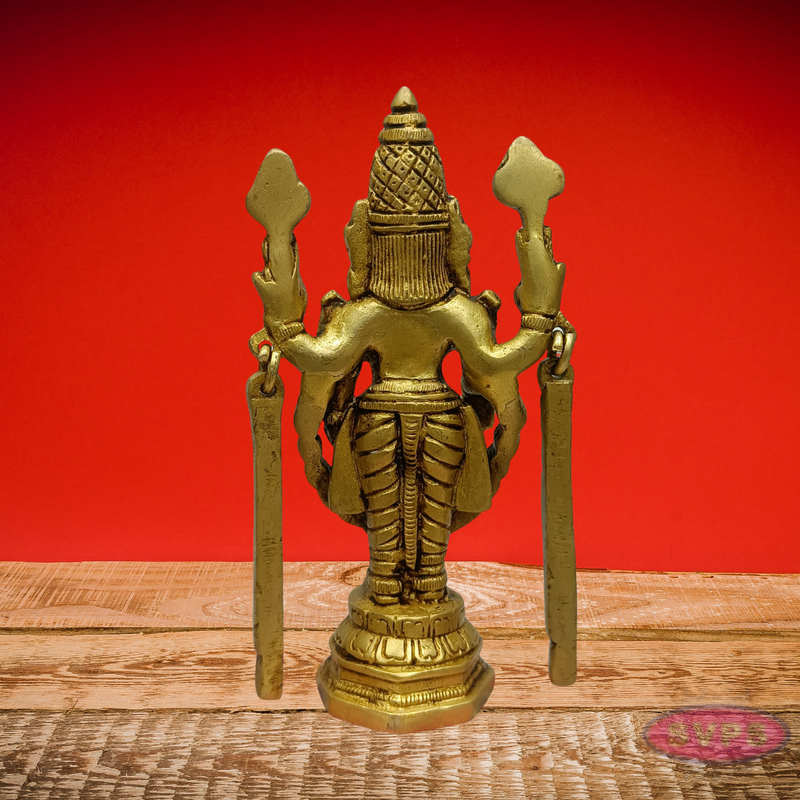 Antique Finish Brass Maha Vishnu Statue for Pooja Room
